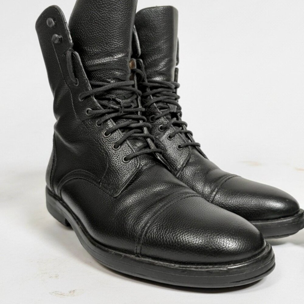 The Kooples Men's Black Leather Combat Boots - Size EU 42 / US 9